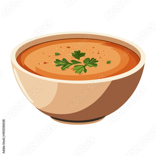 Soup in a bowl illustration food art vector