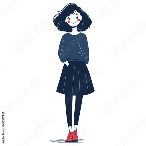 Background smiling fashion simple  vector