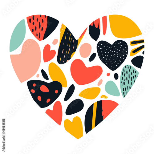 Carttoon heart icon illustration abstract colorful vector