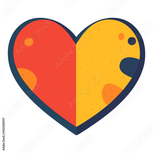 Carttoon heart icon geometric abstract colorful vector