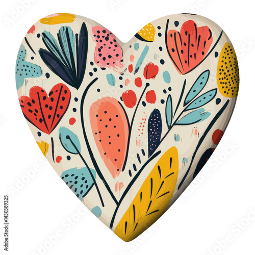 Carttoon heart icon pattern illustration decorative vector