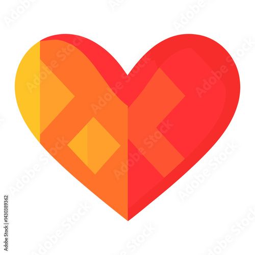 Carttoon heart icon illustration geometric abstract vector