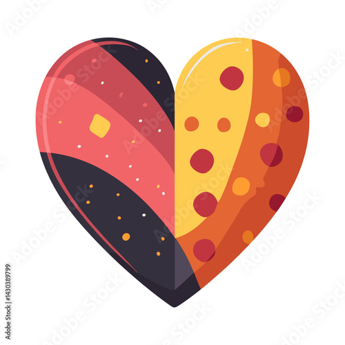 Carttoon heart icon pattern illustration geometric vector