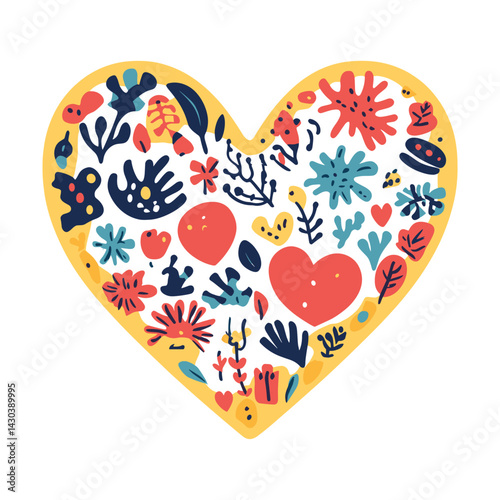Carttoon heart icon pattern illustration heart-shaped vector