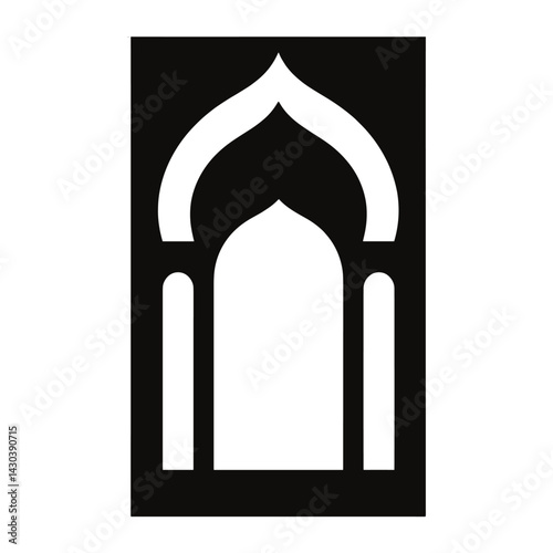 Islamic geometric solid shape architecture silhouette islamic vector