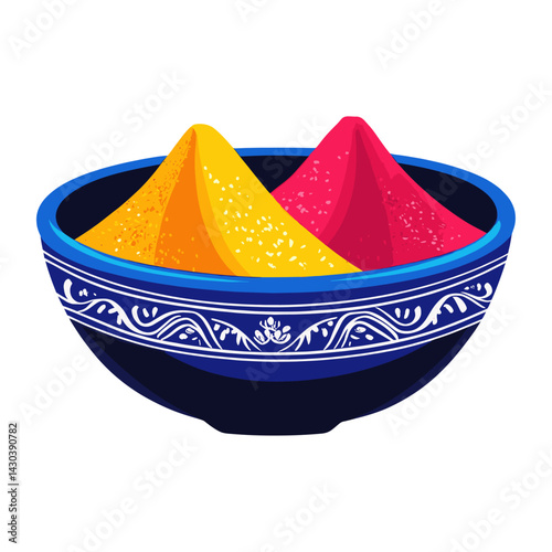 Bowl with powder colors theme illustration traditional vector