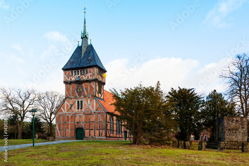 Historic half-timbered church at Tripkau, Lower Saxony