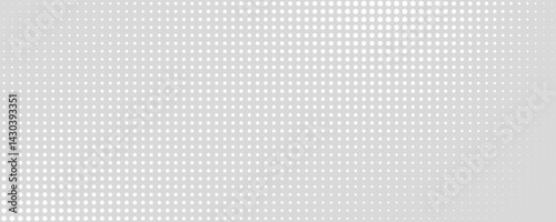 Halftone gradient. Dotted gradient, smooth dots spraying and halftones dot background seamless horizontal geometric pattern vector template set.