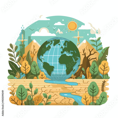 drought, nature, ecology, combat, desertification, save, environment, earth, protection, global, environmental, plant, world, planet, international, soil, illustration, water, climate, desert, day, ju