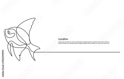 goldfish continuous one line art design