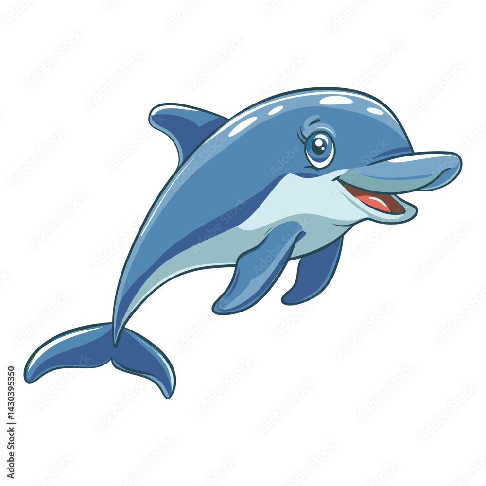 Fototapeta premium Dolphin illustration cartoon animal vector
