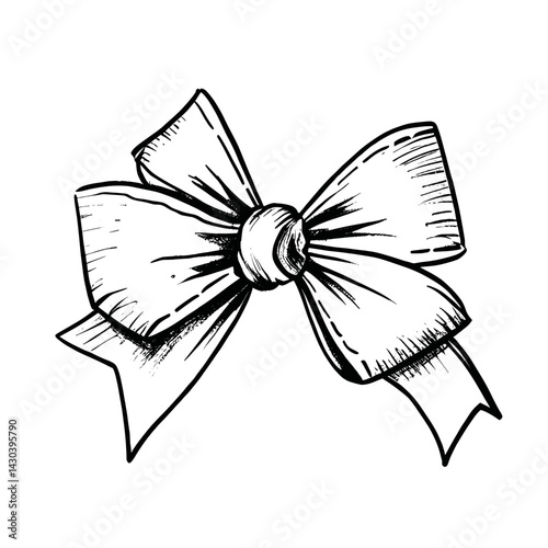Hand drawn doodle individual bow art illustrated drawing vector