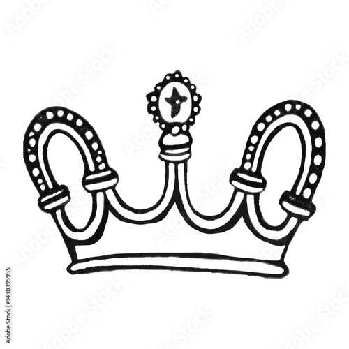 Hand drawn doodle individual crowns elegant black white vector