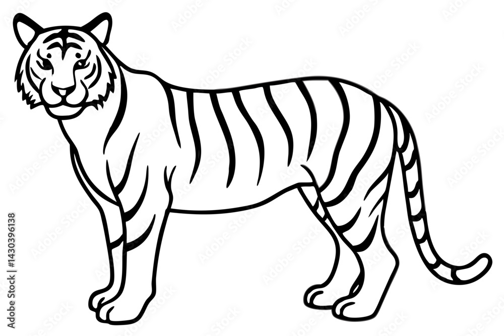 Fototapeta premium Wild Tiger Ink Art