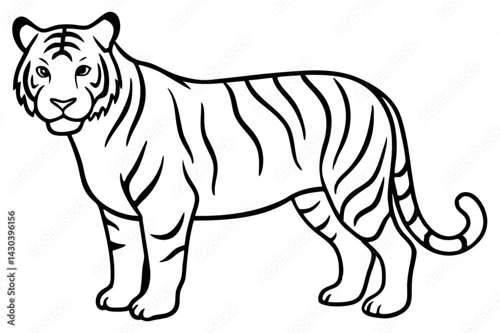 Fototapeta premium Wild Tiger Ink Art