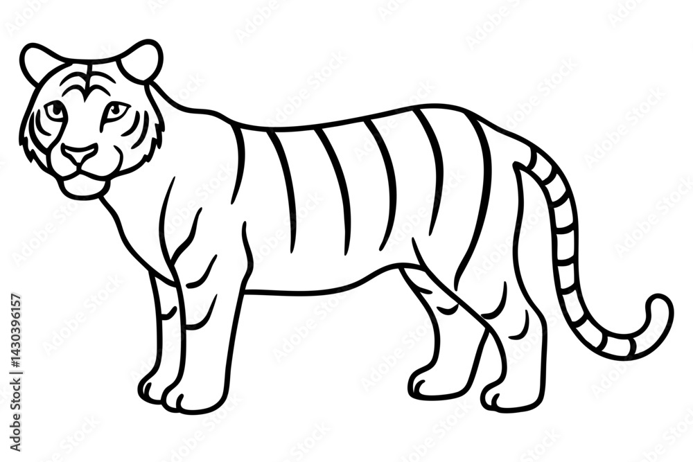 Fototapeta premium Wild Tiger Ink Art