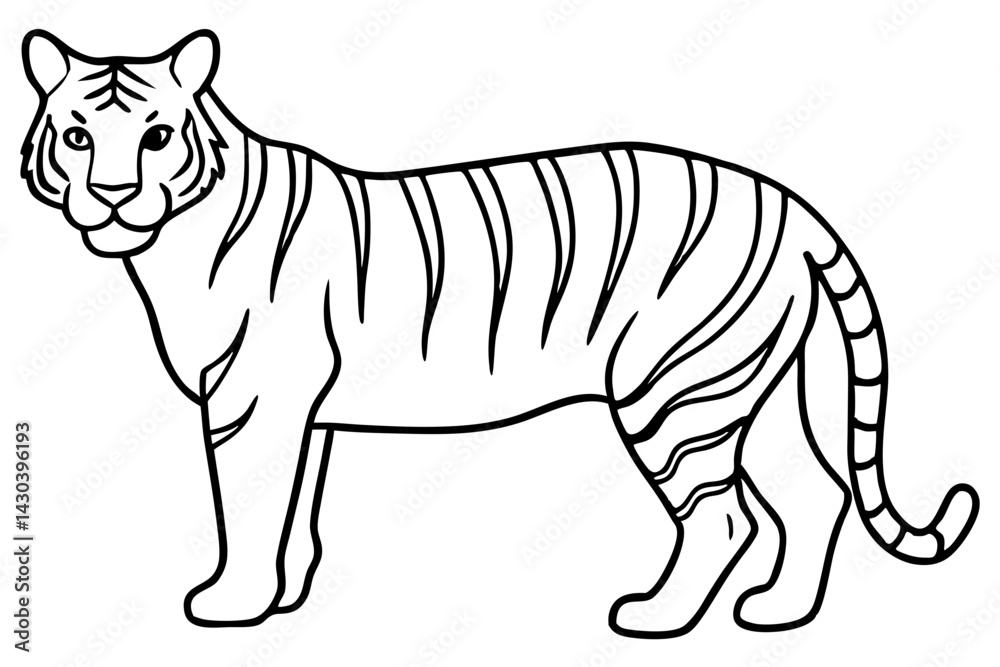 Fototapeta premium Wild Tiger Ink Art