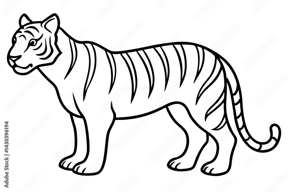 Fototapeta premium Wild Tiger Ink Art