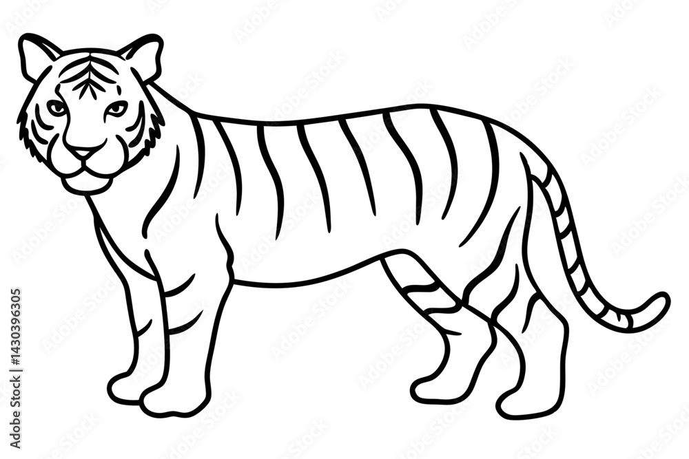 Fototapeta premium Wild Tiger Ink Art