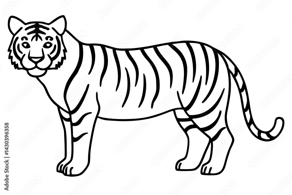 Fototapeta premium Wild Tiger Ink Art