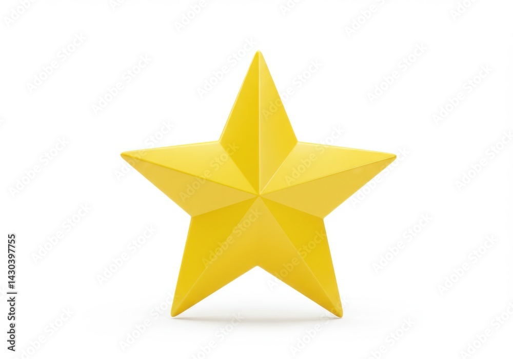 Obraz premium A single yellow star object isolated on white background