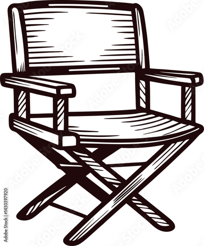 Classic wooden directors chair in black and white