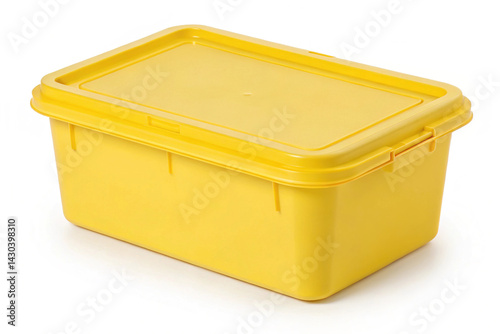 Obraz na płótnie yellow plastic box isolated on white background w salonie