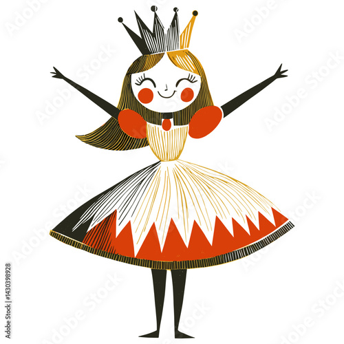 Girl wear princess costume character style art vector