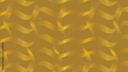 golden wave design on a brown background featuring abstract flowing lines for modern use