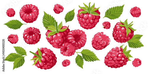seamless pattern with flying raspberries vector fruit graphic design