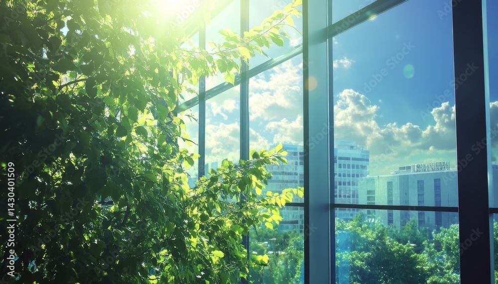 Naklejka premium window and sun