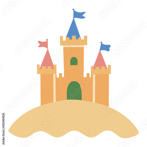 Sand castle illustration architecture sandcastle vector