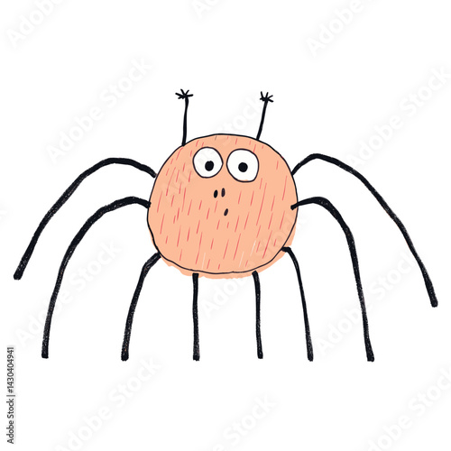 Spider whimsical cartoon drawing vector
