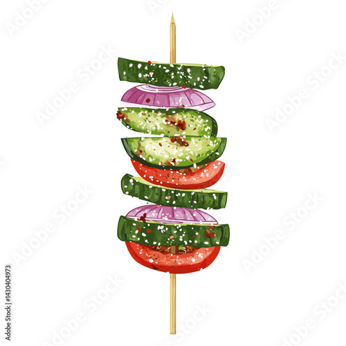 Shawarma kebab food illustration vegetables vector
