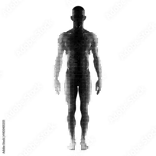 A simple full body human silhouette dots art vector