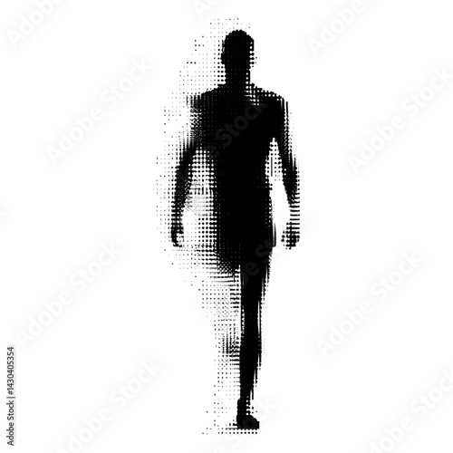A simple full body human silhouette pixelated art vector