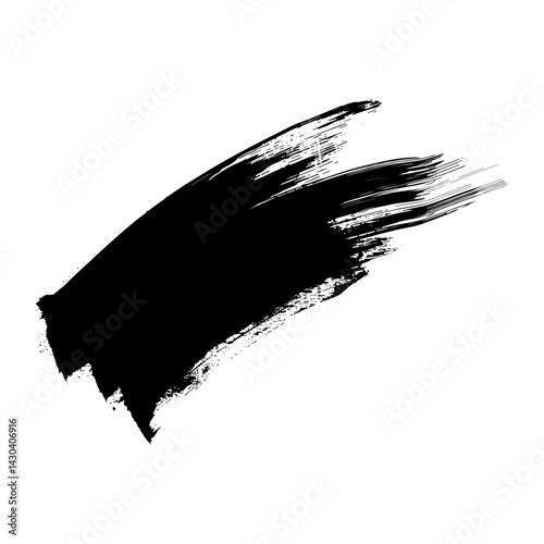 Effect of brush stroke silhouette black art vector