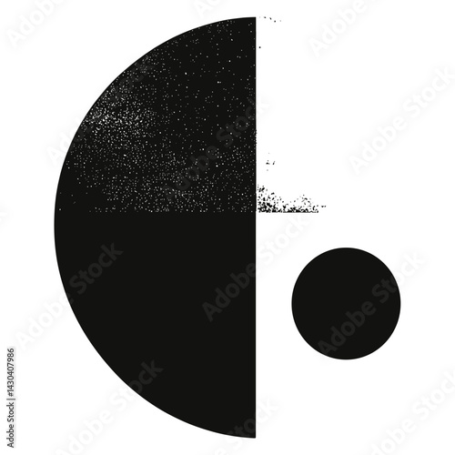 Abstract geometric semicircle shapes illustration design black vector