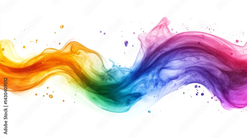 Vibrant Rainbow Ink Wave Abstract Background Vibrant Rainbow Ink Wave Abstract Background