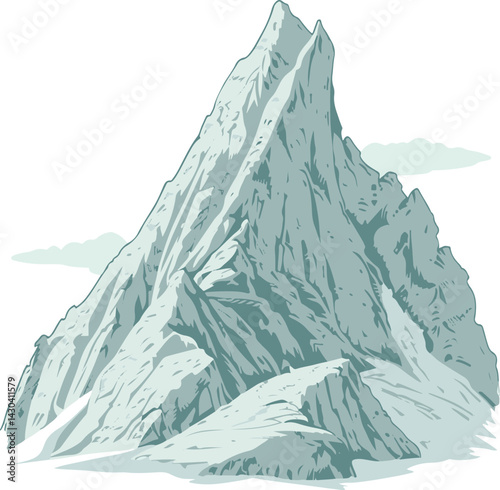 Majestic Mountain Peak Illustration