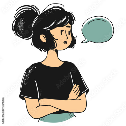 Speech bubble woman style vector