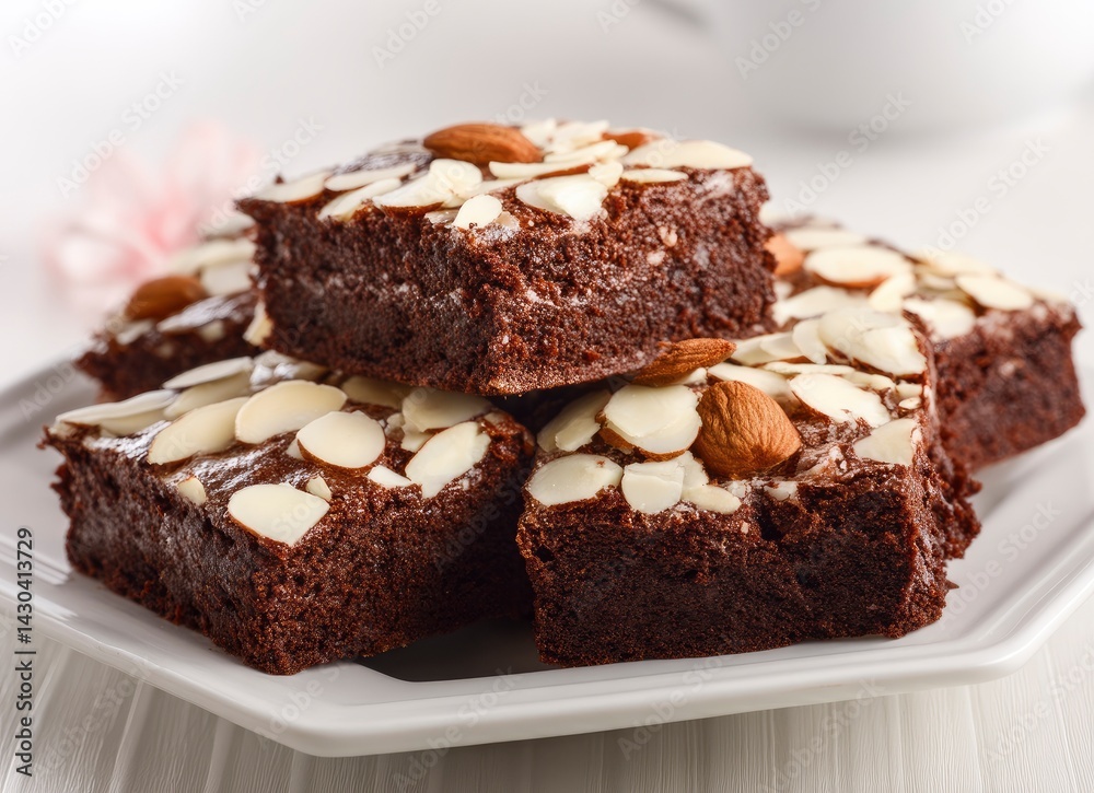Brownie with Almond Topping Brownie with Almond Topping