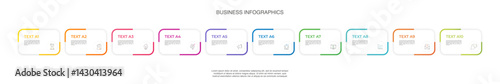 Modern vector infographics with 10 rectangles. Business template with graphic ten steps for diagram, web, banner, presentations, flowchart, content, levels, chart, graphic, timeline