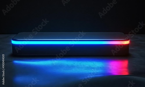 Wallpaper Mural Sleek modern device with blue and red lighting on a dark background, emphasizing technology Torontodigital.ca