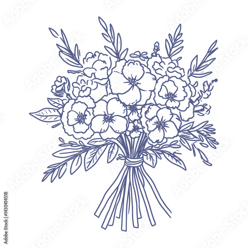 Flower art illustration bouquet vector