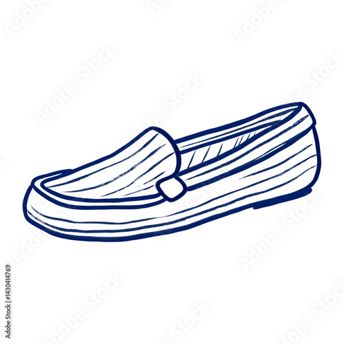 Loafer shoe illustration hand-drawn footwear vector
