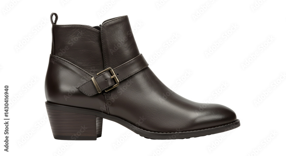 Isolated Elegant Brown Leather Ankle Boot Isolated Elegant Brown Leather Ankle Boot