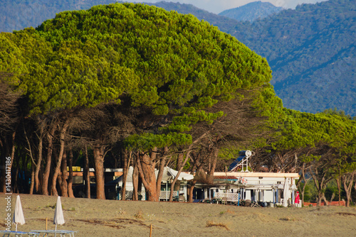 The coast of the Tyrrhenian Sea and the Sardinian village of Posada, Italy