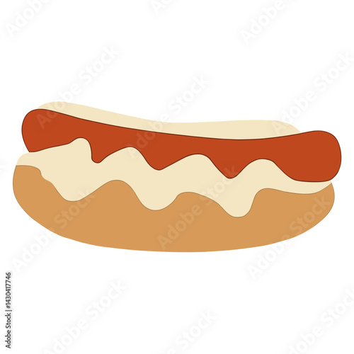 Hot dog hotdog illustration simple vector