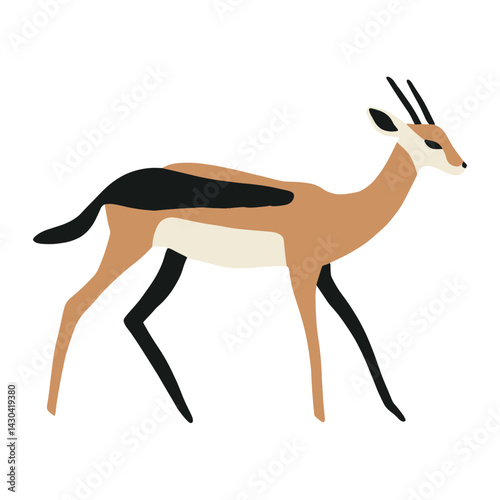 Gazelle walking illustration antelope wildlife vector